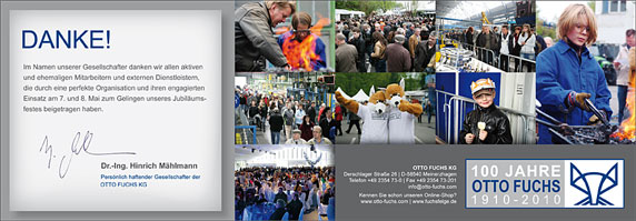 Anzeige: Otto Fuchs sagt Danke